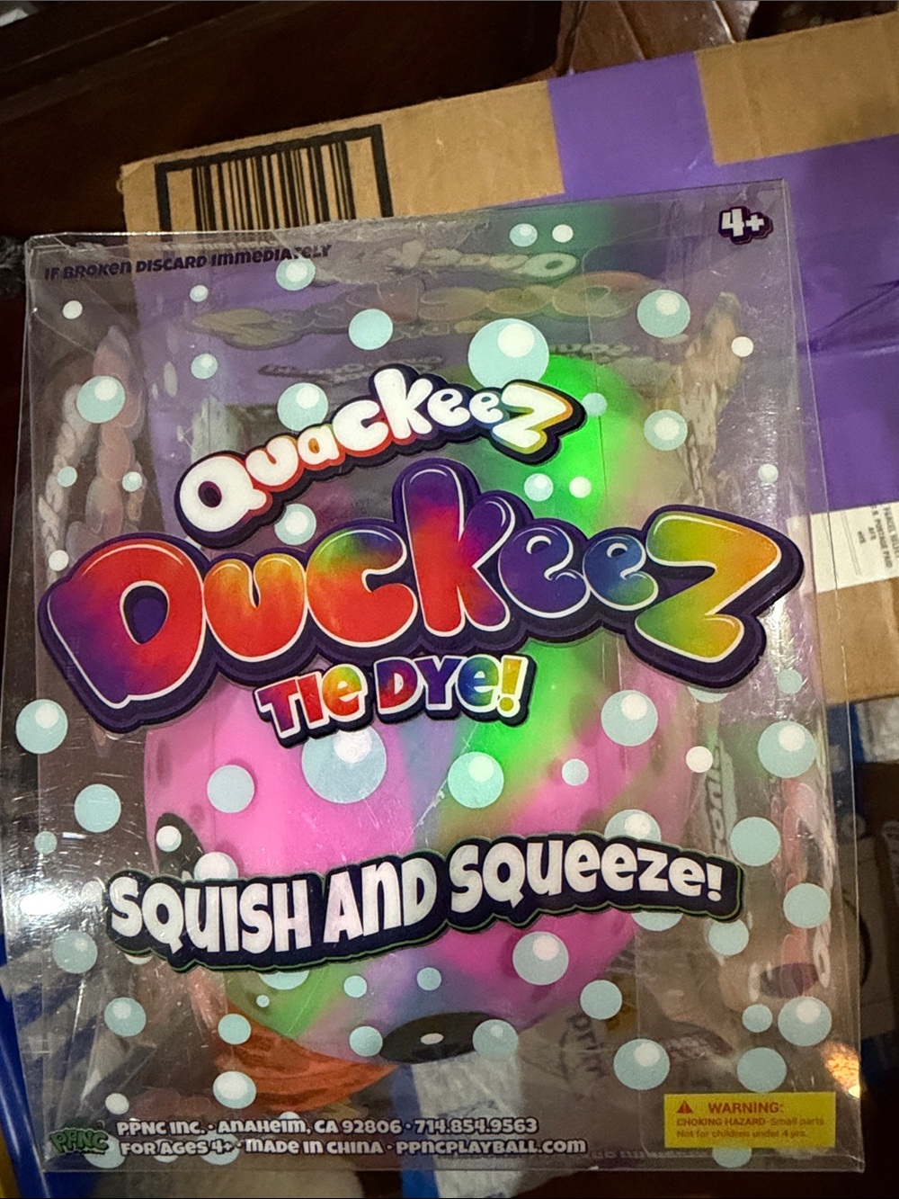 PPNC Duckeez Tie Dye Squish and Squeeze Plush - Purple & Green